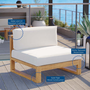 Modway Furniture Modern Upland Outdoor Patio Teak Wood Armless Chair - EEI-4125