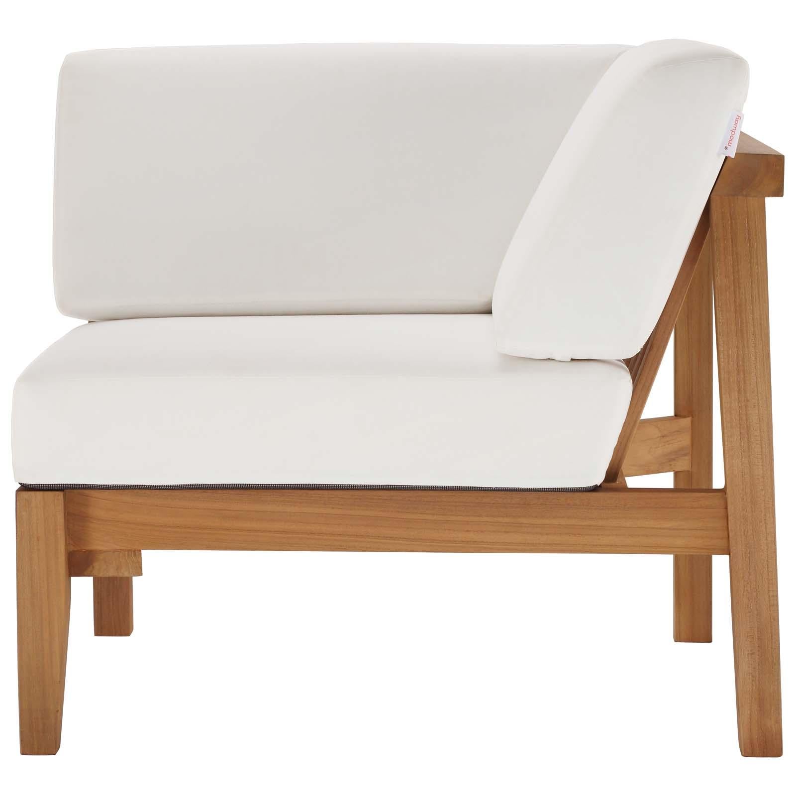 Modway Furniture Modern Bayport Outdoor Patio Teak Wood Corner Chair - EEI-4127