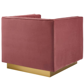 Modway Furniture Modern Sanguine Vertical Channel Tufted Upholstered Performance Velvet Sofa and Armchair Set - EEI-4143