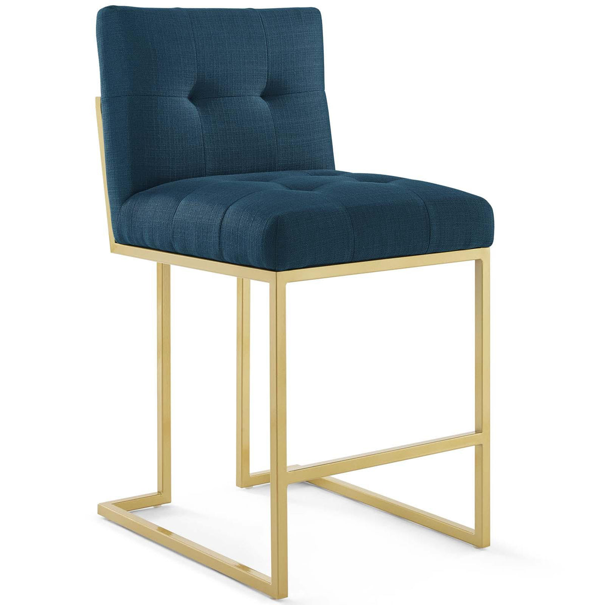 Modway Furniture Modern Privy Gold Stainless Steel Upholstered Fabric Counter Stool Set of 2 - EEI-4154