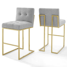 Modway Furniture Modern Privy Gold Stainless Steel Performance Velvet Bar Stool Set of 2 - EEI-4157