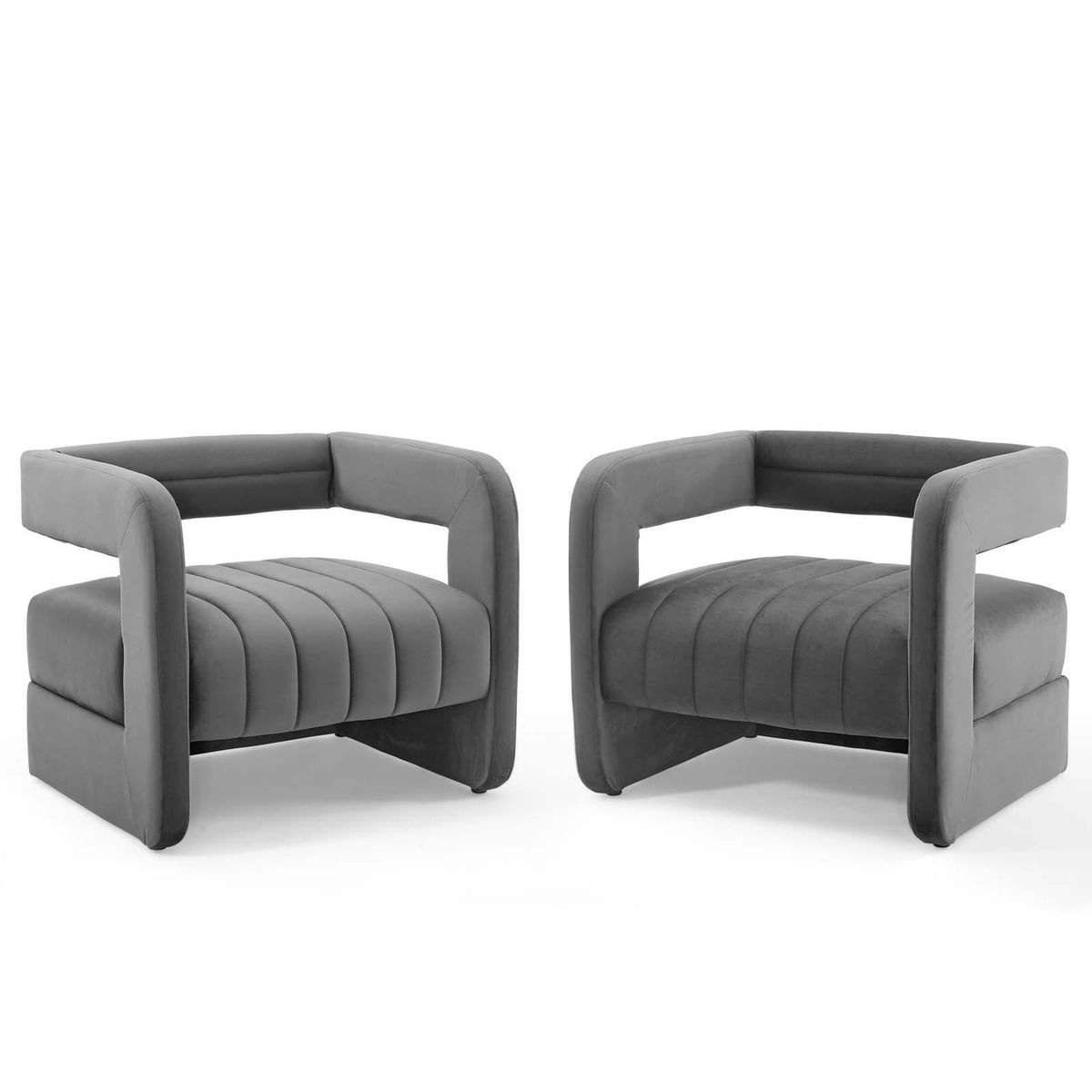 Modway Furniture Modern Range Tufted Performance Velvet Accent Armchair Set of 2 - EEI-4163