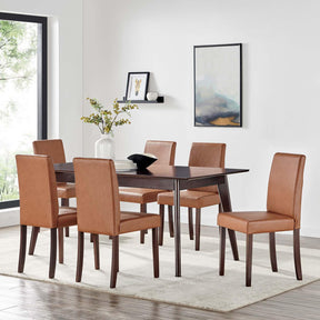 Modway Furniture Modern Prosper 7 Piece Faux Leather Dining Set - EEI-4188