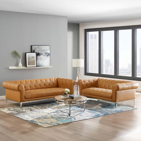 Modway Furniture Modern Idyll Tufted Upholstered Leather Sofa and Loveseat Set - EEI-4189