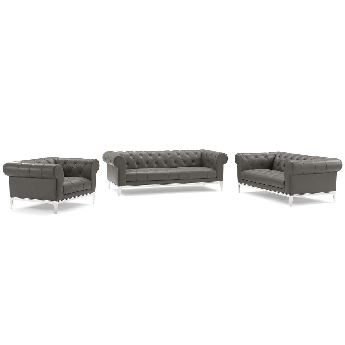 Modway Furniture Modern Idyll 3 Piece Upholstered Leather Set - EEI-4190