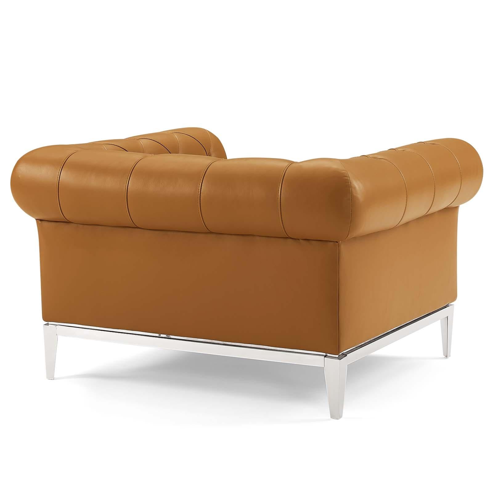 Modway Furniture Modern Idyll Tufted Upholstered Leather Loveseat and Armchair - EEI-4193