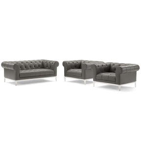 Modway Furniture Modern Idyll Tufted Upholstered Leather 3 Piece Set - EEI-4194