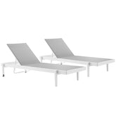 Modway Furniture Modern Charleston Outdoor Patio Aluminum Chaise Lounge Chair Set of 2 - EEI-4204