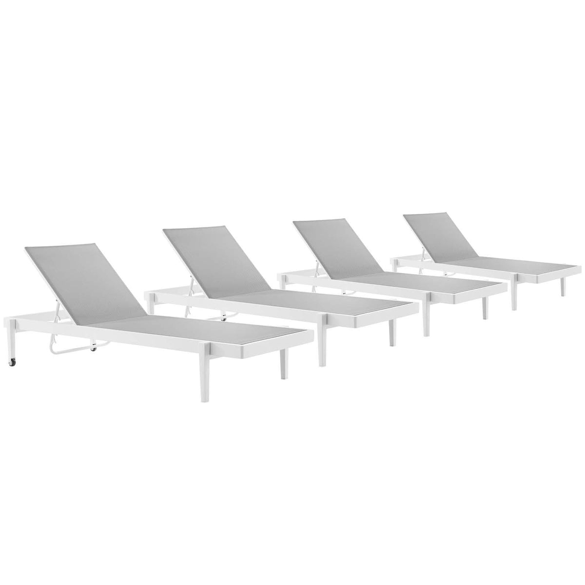 Modway Furniture Modern Charleston Outdoor Patio Aluminum Chaise Lounge Chair Set of 4 - EEI-4205