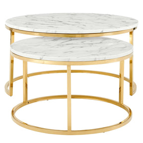 Modway Furniture Modern Ravenna Artificial Marble Nesting Coffee Table - EEI-4208