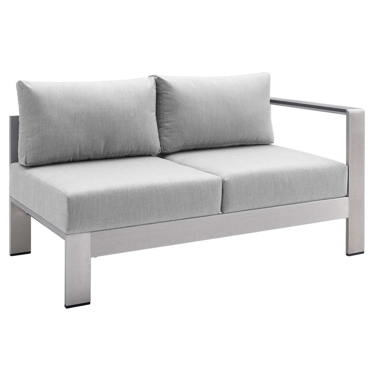 Modway Furniture Modern Shore Sunbrella® Fabric Aluminum Outdoor Patio Right-Arm Loveseat - EEI-4222