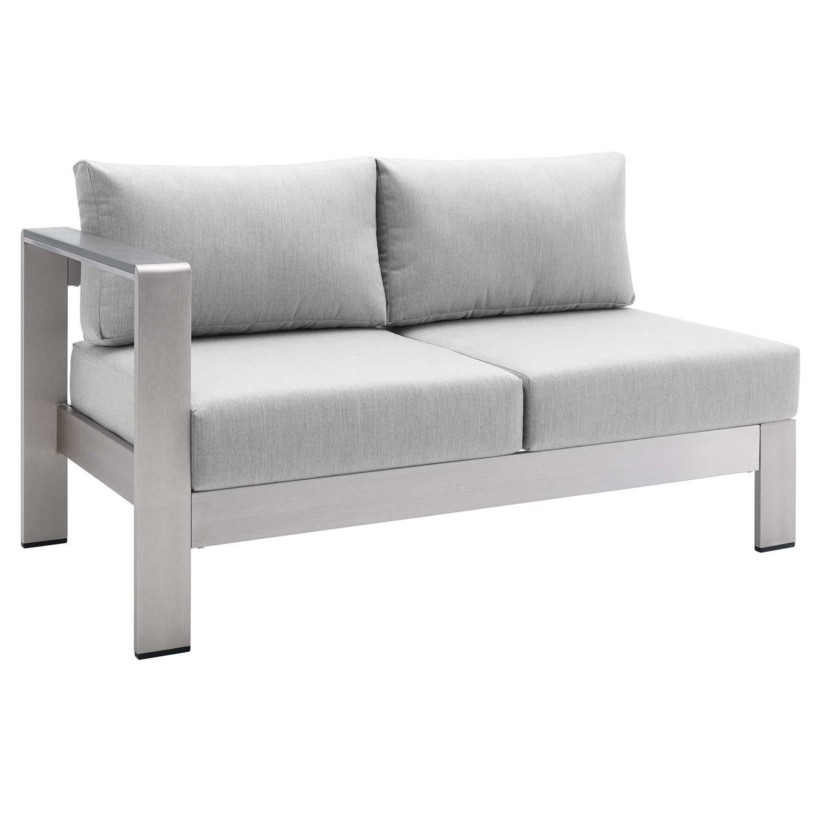 Modway Furniture Modern Shore Sunbrella® Fabric Aluminum Outdoor Patio Left-Arm Loveseat - EEI-4223