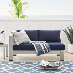 Modway Furniture Modern Shore Sunbrella® Fabric Aluminum Outdoor Patio Left-Arm Loveseat - EEI-4223