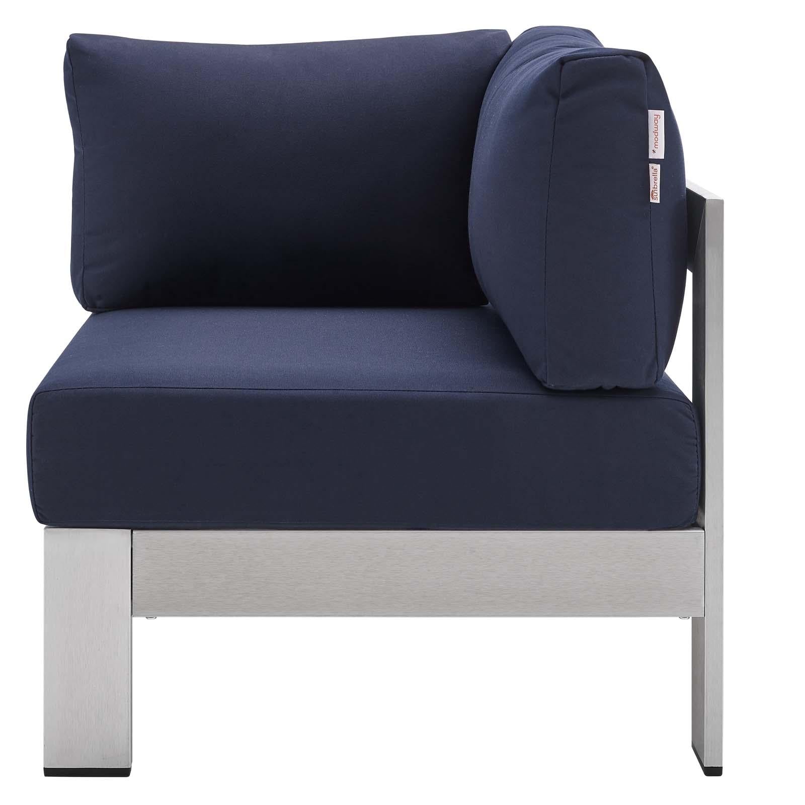Modway Furniture Modern Shore Sunbrella® Fabric Aluminum Outdoor Patio Corner Sofa - EEI-4224