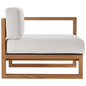Modway Furniture Modern Upland Outdoor Patio Teak Wood 4-Piece Sectional Sofa Set - EEI-4253