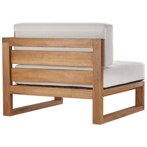 Modway Furniture Modern Upland Outdoor Patio Teak Wood 2-Piece Sectional Sofa Loveseat - EEI-4256