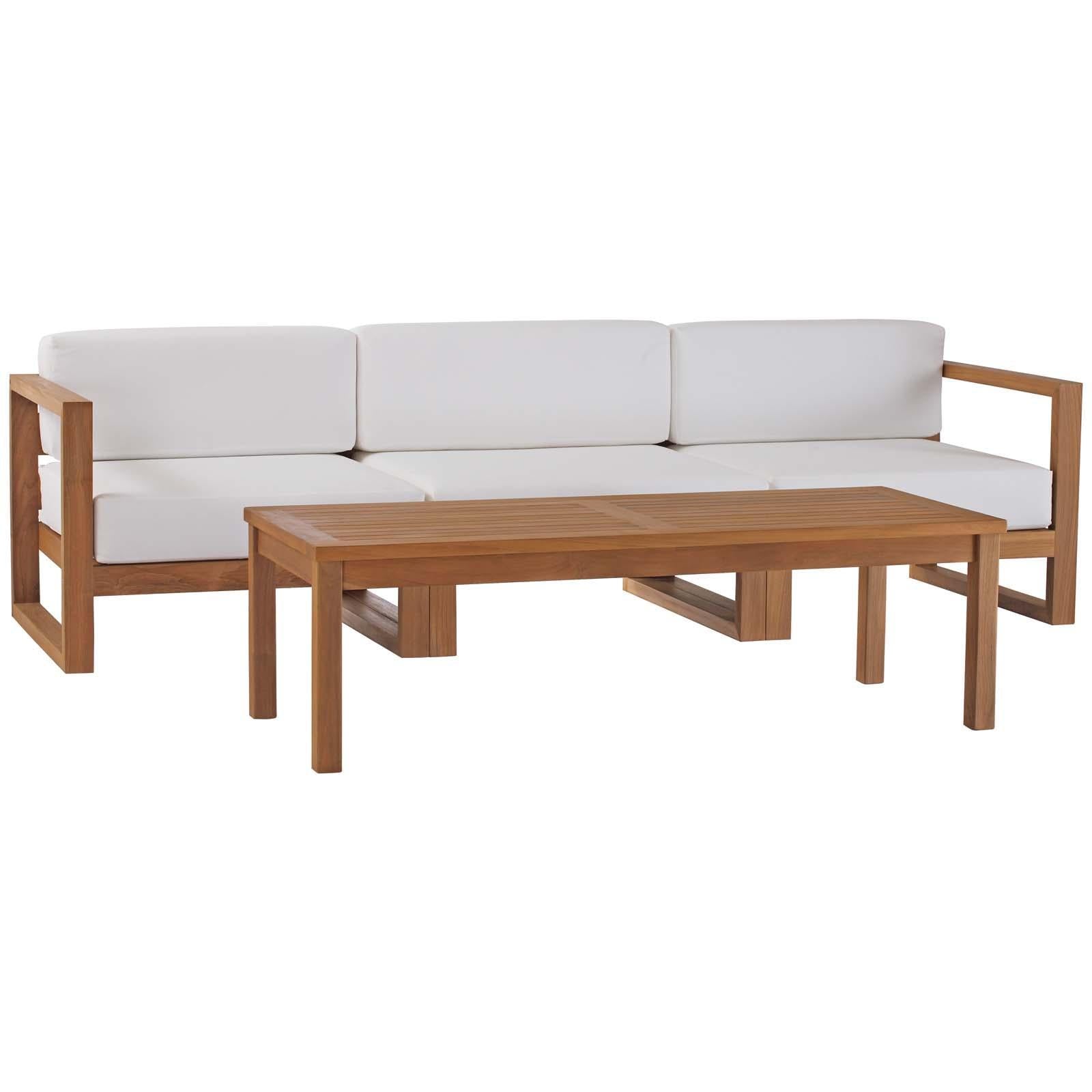 Modway Furniture Modern Upland Outdoor Patio Teak Wood 4-Piece Furniture Set - EEI-4257