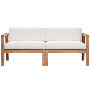 Modway Furniture Modern Bayport Outdoor Patio Teak Wood 2-Seater Loveseat - EEI-4259