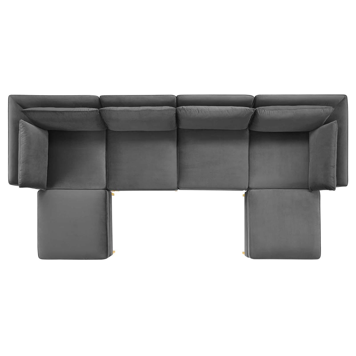 Modway Furniture Modern Ardent 6-Piece Performance Velvet Sectional Sofa - EEI-4272