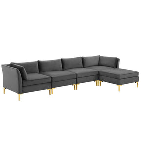 Modway Furniture Modern Ardent 5-Piece Performance Velvet Sectional Sofa - EEI-4273