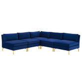Modway Furniture Modern Ardent 5-Piece Performance Velvet Sectional Sofa - EEI-4276