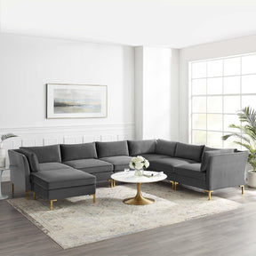 Modway Furniture Modern Ardent 7-Piece Performance Velvet Sectional Sofa - EEI-4278