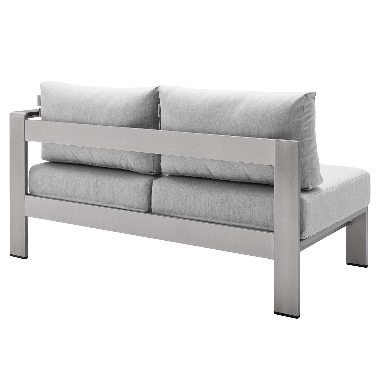 Modway Furniture Modern Shore Sunbrella® Fabric Outdoor Patio Aluminum 4 Piece Sectional Sofa Set - EEI-4314