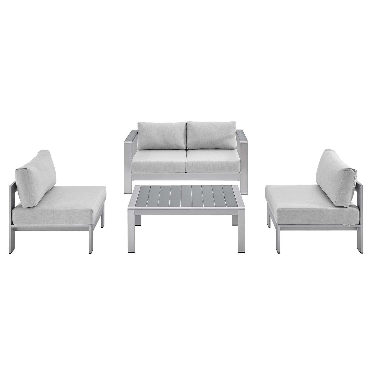 Modway Furniture Modern Shore Sunbrella® Fabric Outdoor Patio Aluminum 4 Piece Set - EEI-4315
