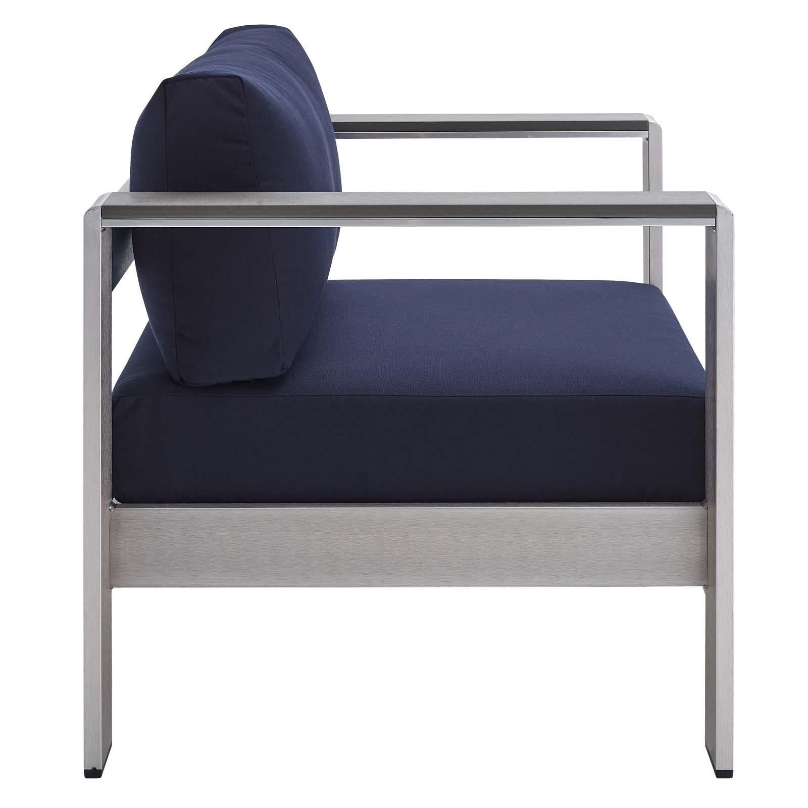 Modway Furniture Modern Shore Sunbrella® Fabric Outdoor Patio Aluminum 4 Piece Set - EEI-4316