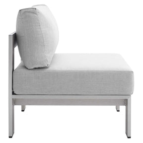 Modway Furniture Modern Shore Sunbrella® Fabric Outdoor Patio Aluminum 5 Piece Sectional Sofa Set - EEI-4318
