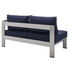 Modway Furniture Modern Shore Sunbrella® Fabric Outdoor Patio Aluminum 9 Piece Sectional Sofa Set - EEI-4320