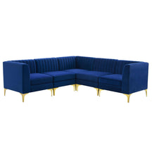 Modway Furniture Modern Triumph Channel Tufted Performance Velvet 5-Piece Sectional Sofa - EEI-4350