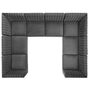 Modway Furniture Modern Triumph Channel Tufted Performance Velvet 8-Piece Sectional Sofa - EEI-4353