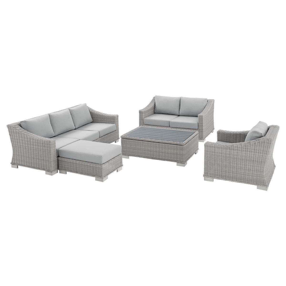 Modway Furniture Modern Conway Sunbrella® Outdoor Patio Wicker Rattan 5-Piece Furniture Set - EEI-4356