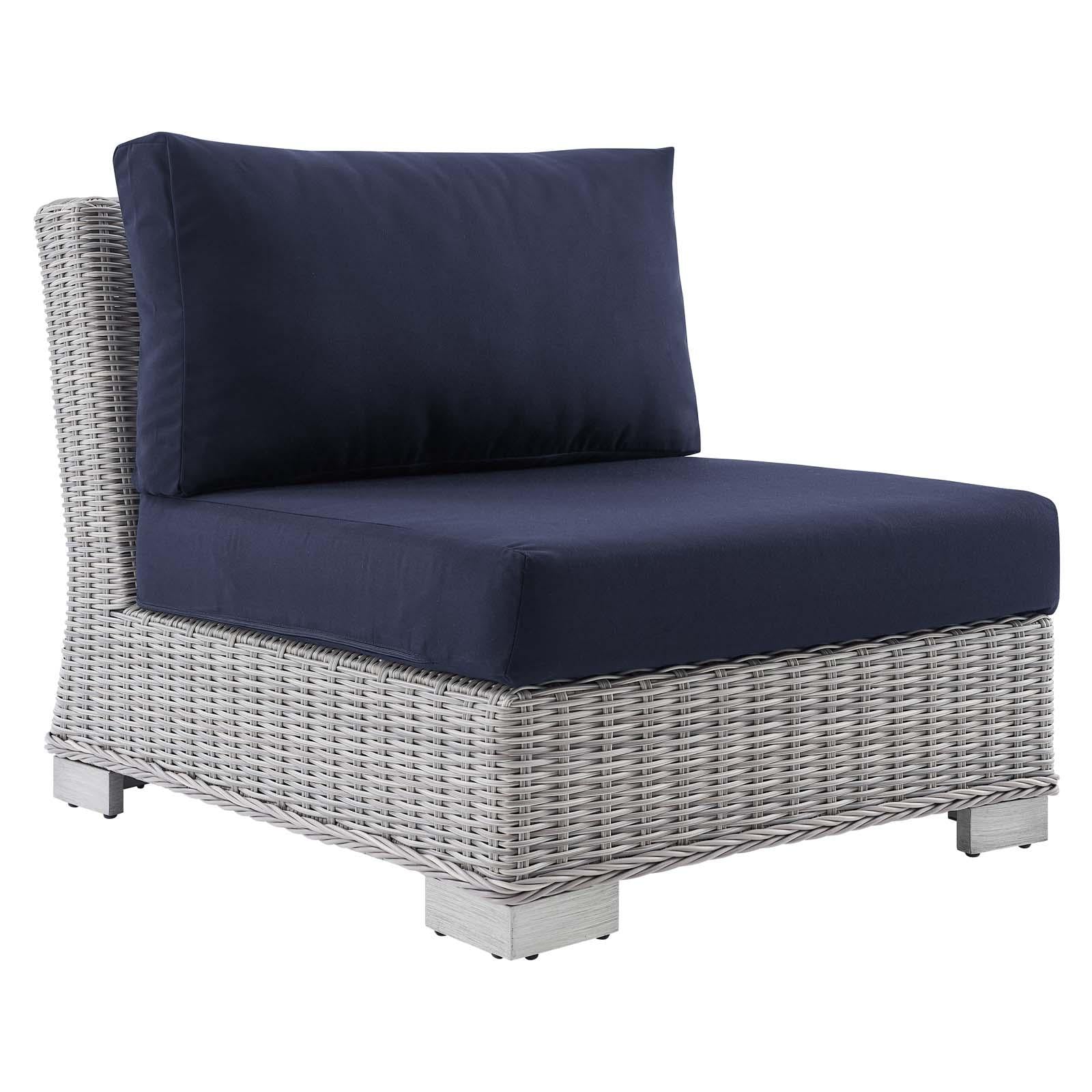 Modway Furniture Modern Conway Sunbrella® Outdoor Patio Wicker Rattan 5-Piece Sectional Sofa Set - EEI-4357