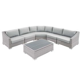 Modway Furniture Modern Conway Sunbrella® Outdoor Patio Wicker Rattan 6-Piece Sectional Sofa Set - EEI-4358