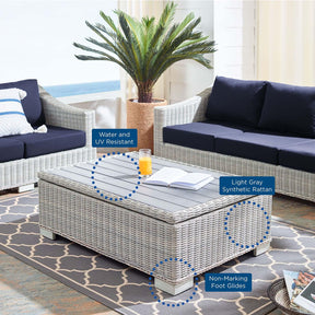 Modway Furniture Modern Conway Sunbrella® Outdoor Patio Wicker Rattan 9-Piece Sectional Sofa Set - EEI-4360