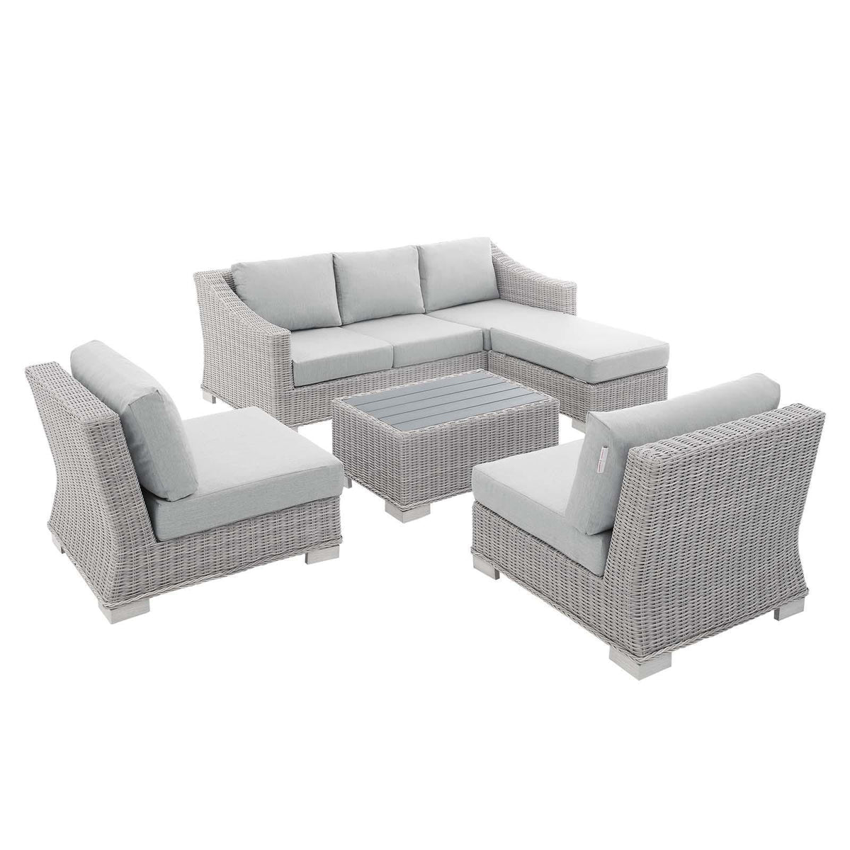 Modway Furniture Modern Conway Sunbrella® Outdoor Patio Wicker Rattan 5-Piece Furniture Set - EEI-4361