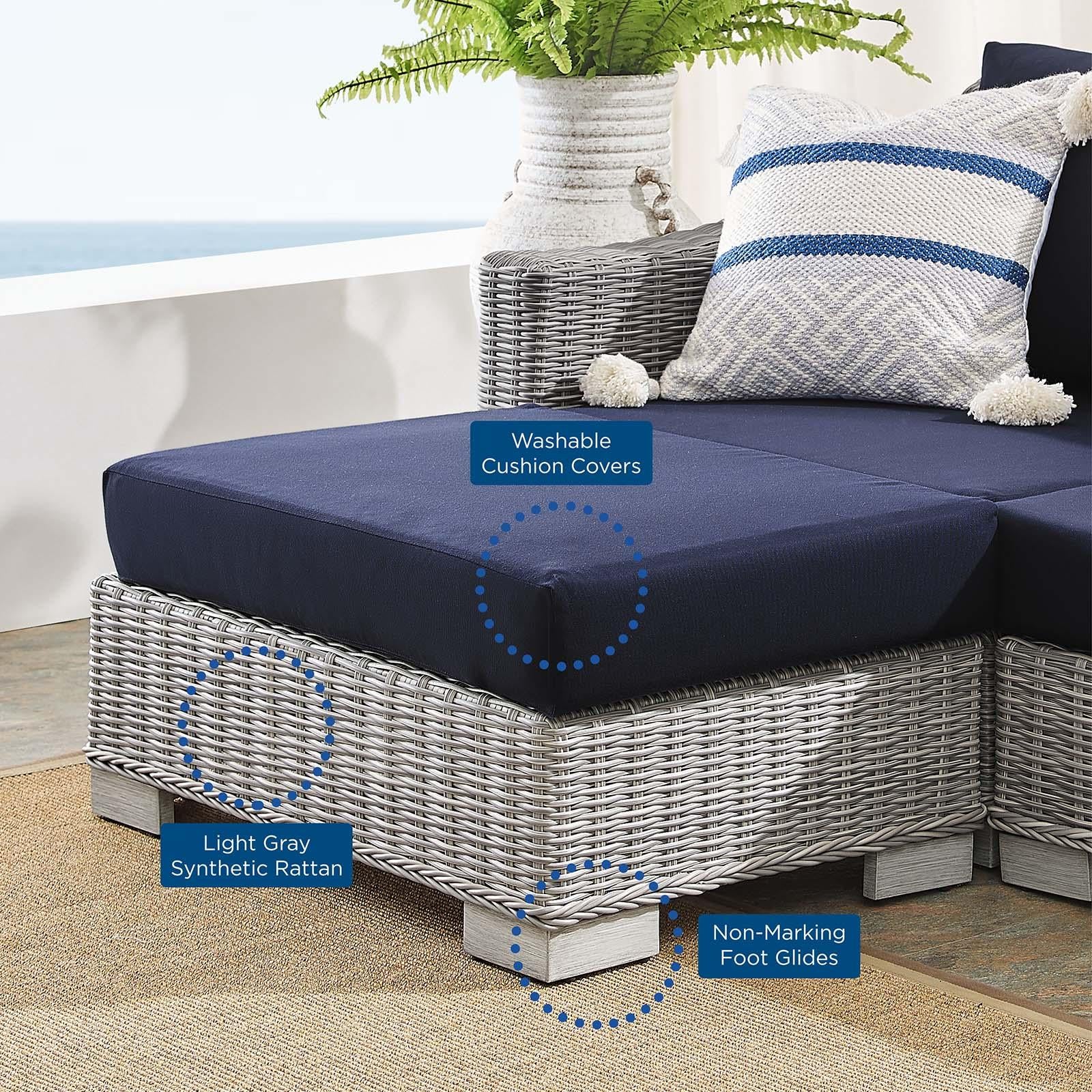 Modway Furniture Modern Conway Sunbrella® Outdoor Patio Wicker Rattan 6-Piece Furniture Set - EEI-4363