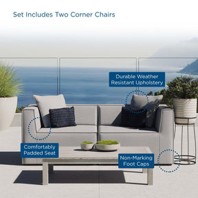 Modway Furniture Modern Saybrook Outdoor Patio Upholstered 2-Piece Sectional Sofa Loveseat - EEI-4377