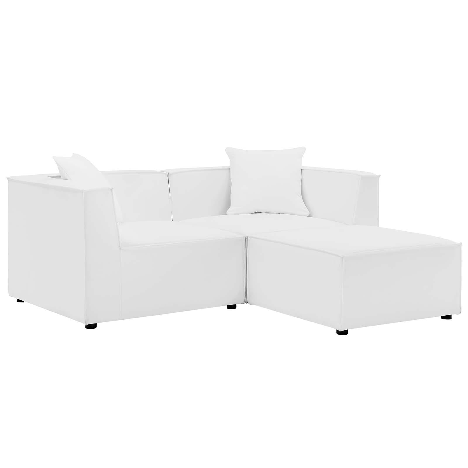 Modway Furniture Modern Saybrook Outdoor Patio Upholstered Loveseat and Ottoman Set - EEI-4378