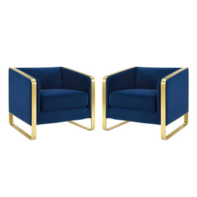 Modway Furniture Modern Visualize Armchair Performance Velvet Set of 2 - EEI-4423