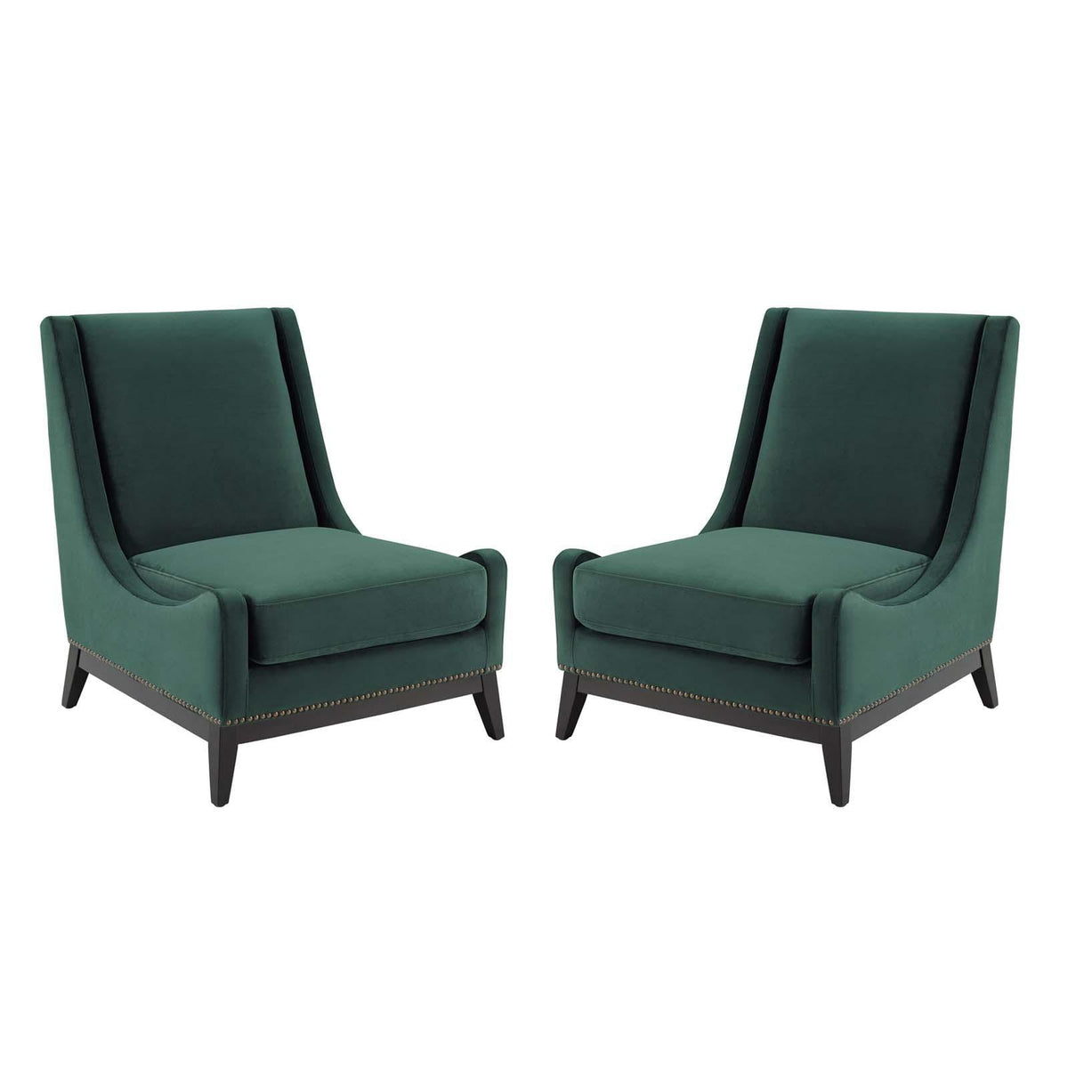 Modway Furniture Modern Confident Lounge Chair Upholstered Performance Velvet Set of 2 - EEI-4487