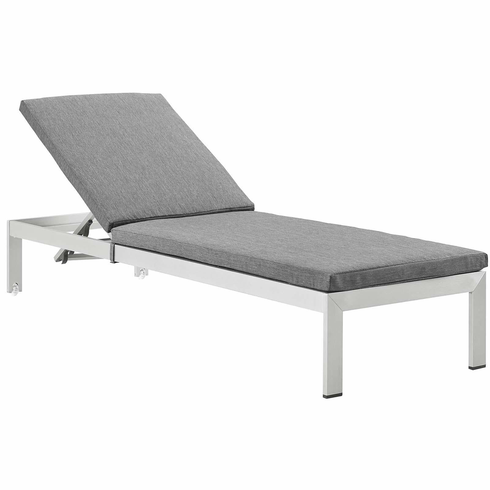 Modway Furniture Modern Shore Outdoor Patio Aluminum Chaise with Cushions - EEI-4501