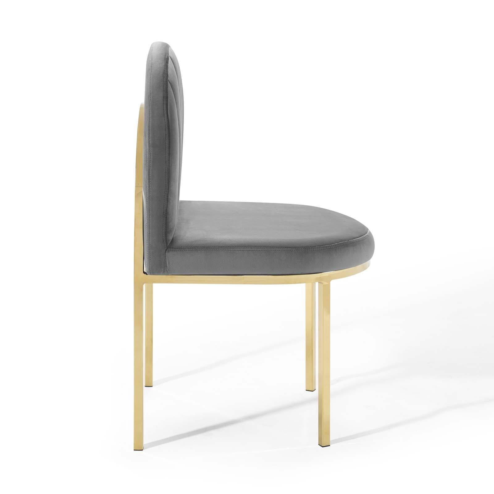 Modway Furniture Modern Isla Dining Side Chair Performance Velvet Set of 2 - EEI-4503