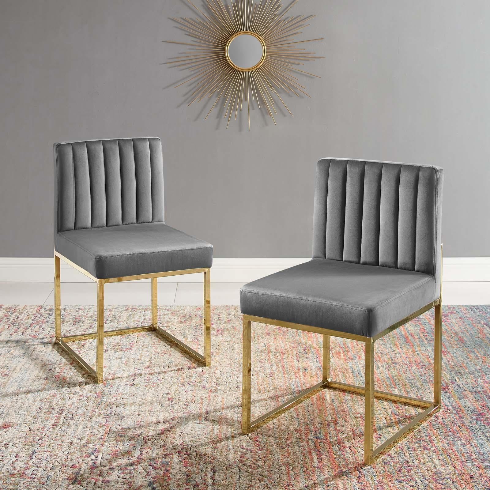 Modway Furniture Modern Carriage Dining Chair Performance Velvet Set of 2 - EEI-4507