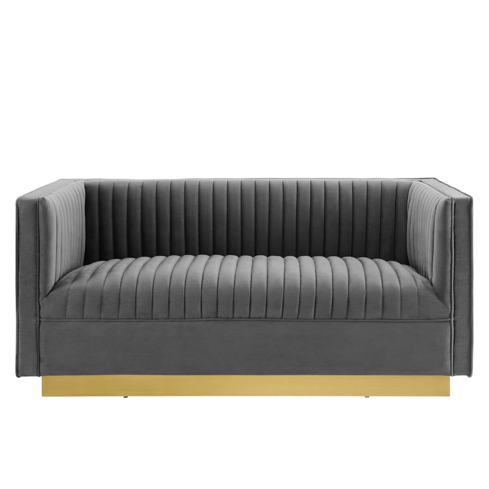 Modway Furniture Modern Sanguine Vertical Channel Tufted Performance Velvet Loveseat - EEI-4530