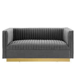 Modway Furniture Modern Sanguine Vertical Channel Tufted Performance Velvet Loveseat - EEI-4530
