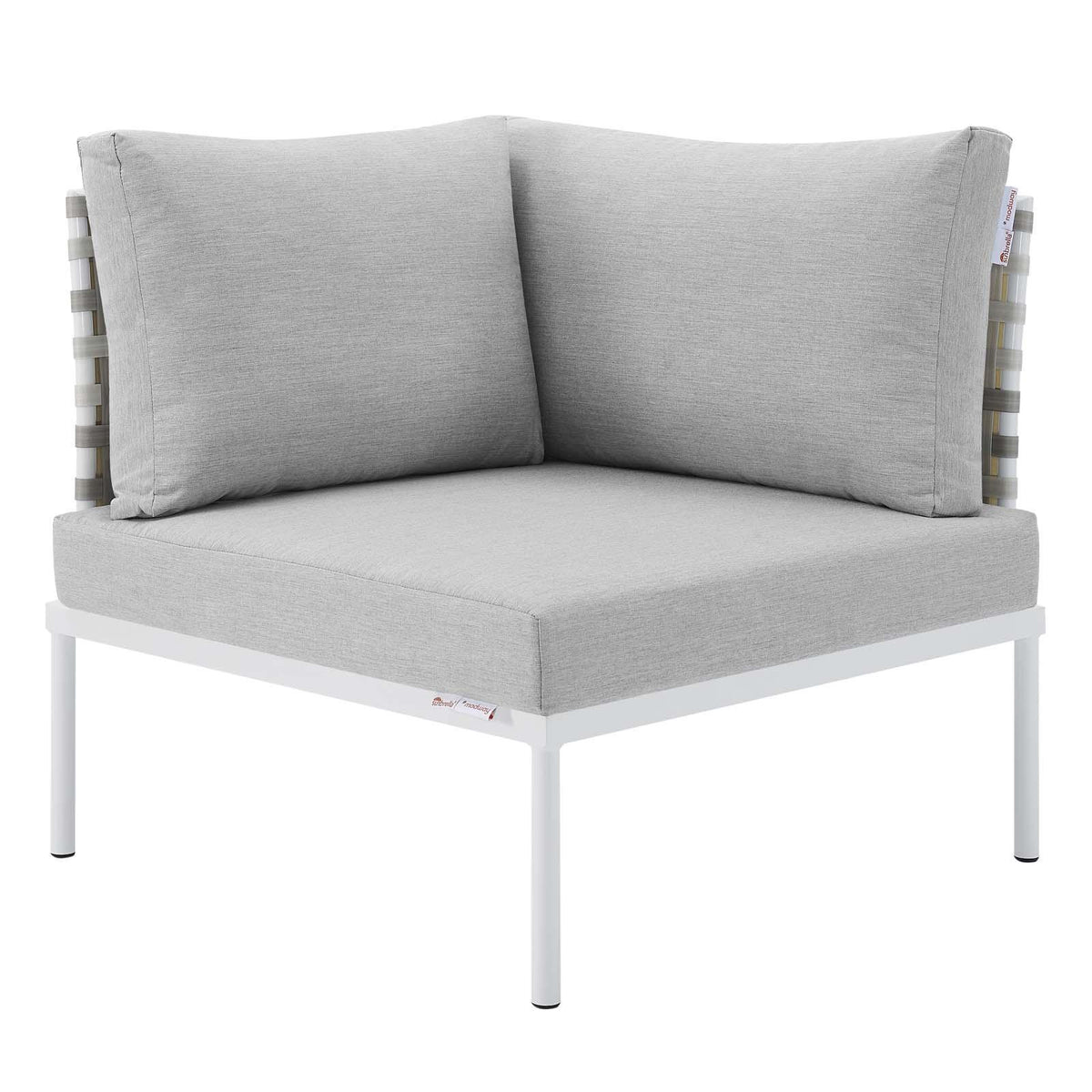 Modway Furniture Modern Harmony Sunbrella® Basket Weave Outdoor Patio Aluminum Corner Chair - EEI-4537
