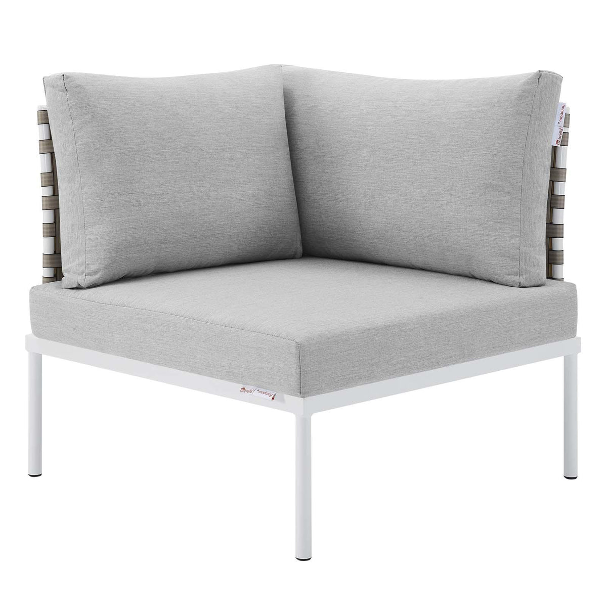 Modway Furniture Modern Harmony Sunbrella® Basket Weave Outdoor Patio Aluminum Corner Chair - EEI-4538